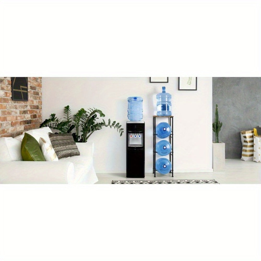 5-Gallon Water Jug Holder 3-Tier, Water Bottle Rack Organizer with Top Shelf & Adjustable Legs for Kitchen