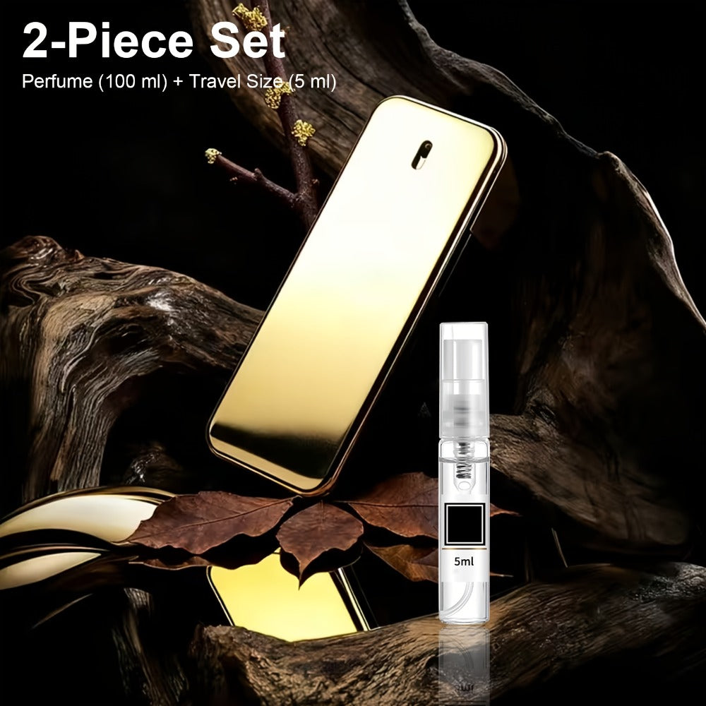Men's Luxury Cologne 3.4oz Oriental Fragrance Scent Golden Spray Portable Travel Daily Use Christmas Gift for Him 100ml