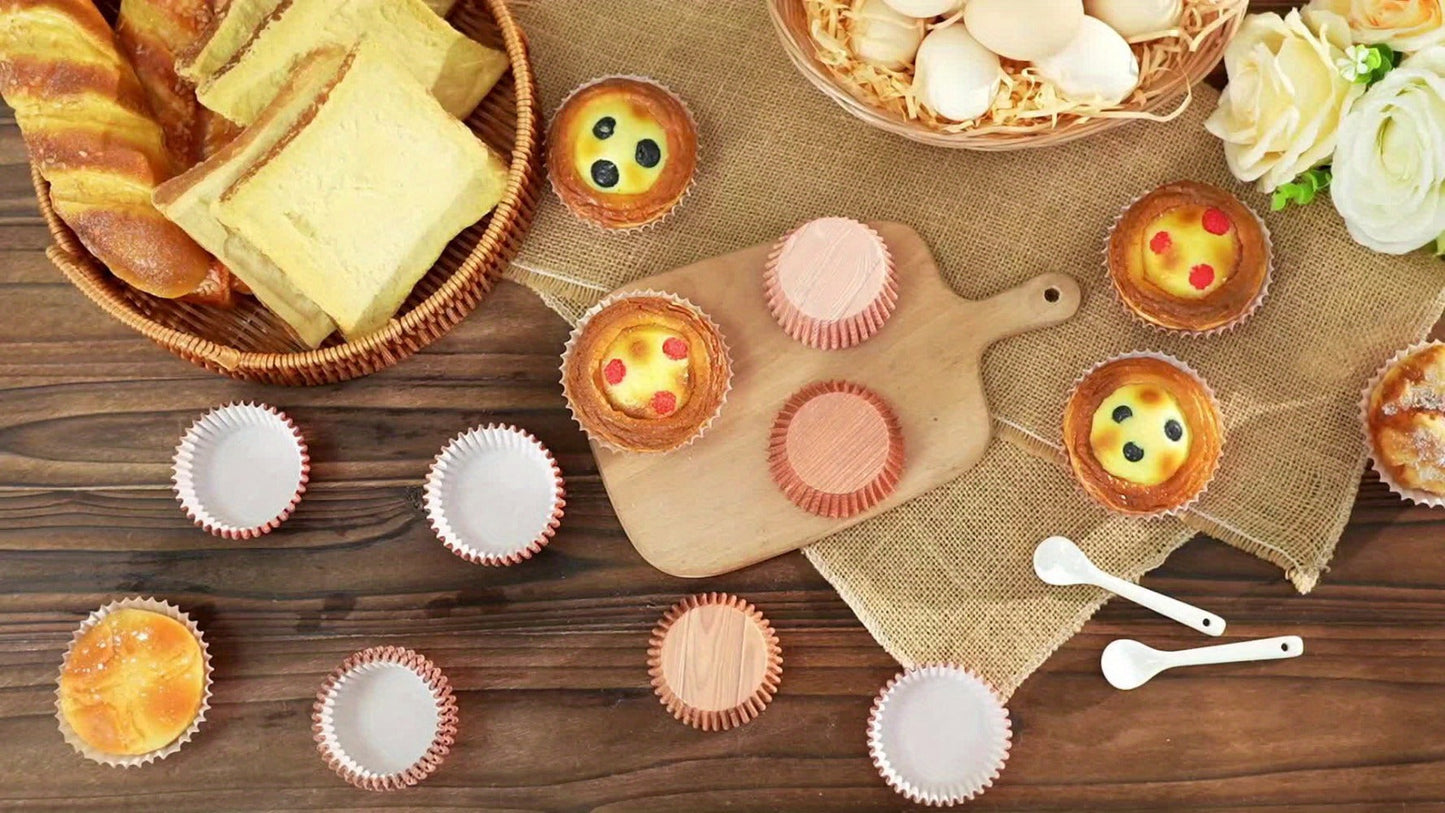 Cupcake Liners 300pcs Woodland Animal Paper Muffin Cups, Woodgrain Cupcake Wrappers for Birthday Party, Baby Shower, Wedding, Bridal Shower