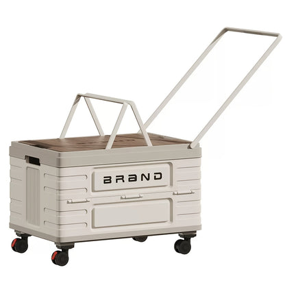 Collapsible Storage Bin with Lid and Handle 7.93Gal Foldable Plastic Crate Stackable Portable Tote Box for Camping Fishing Car RV Office