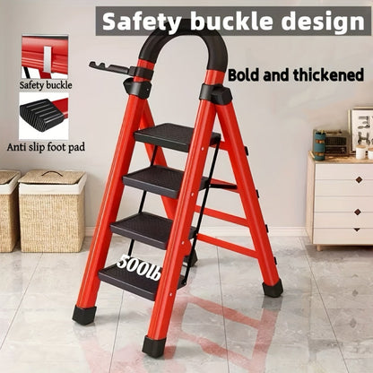 Portable Folding Step Ladder 3/4/5-Step, Weight, Plastic Step Stool Ladder, Foldable Ladder for Household