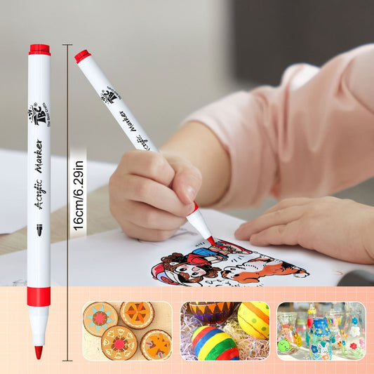 120 Colors Acrylic Paint Markers Set with the Listed Color, Size or Set Options for Everyday Use