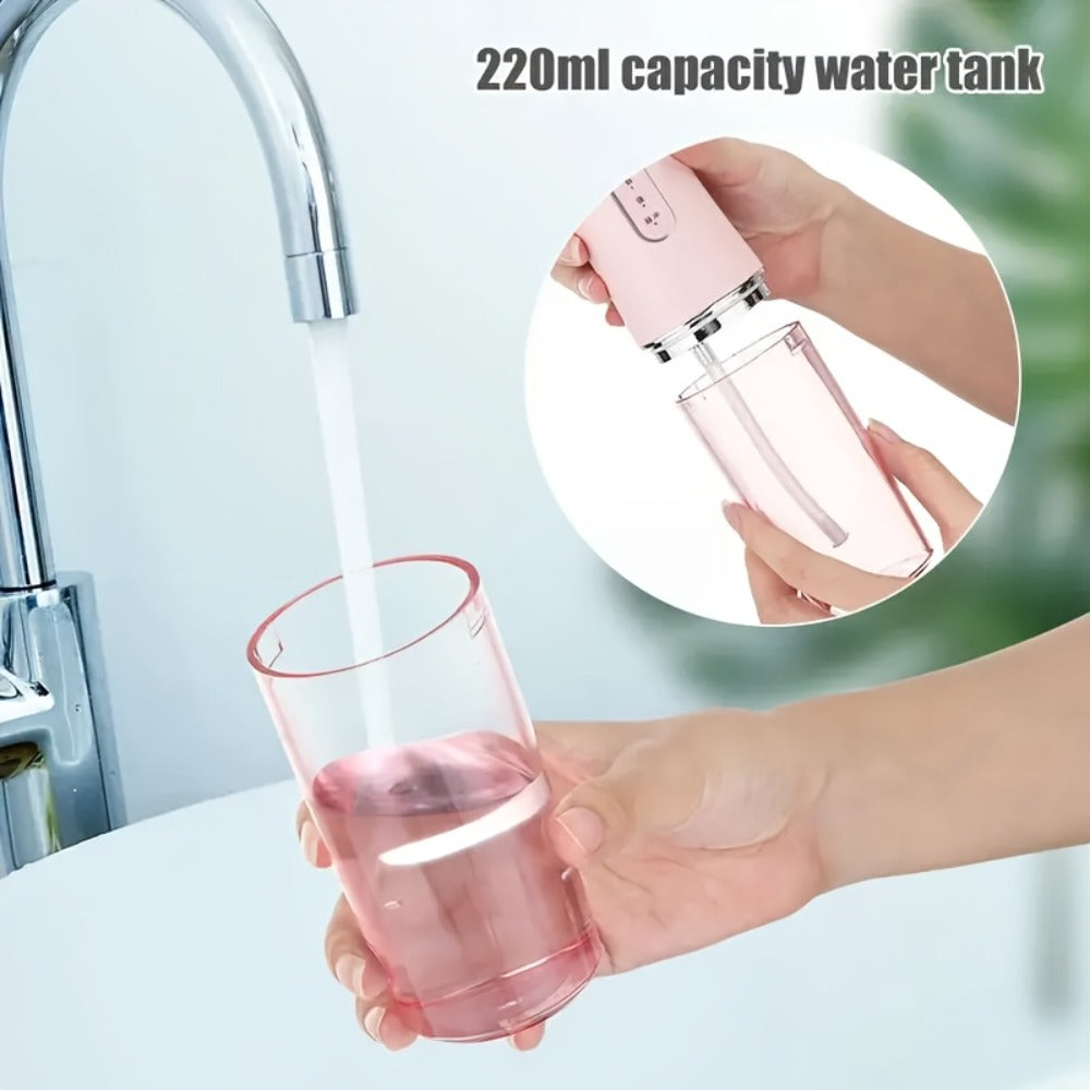 Water Flosser Cordless 270ml Oral Irrigator with Adjustable Pressure, 360-Degree Nozzle, Four Tips and USB Charging