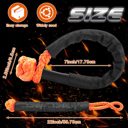 Soft Shackle 41, 000 lb Breaking Strength Synthetic UHMWPE Recovery Rope with Protective Sleeve – Heavy Duty Tow Shackle for Off-Road Truck