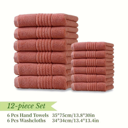 Towel Set 12, 16 or 18 Piece 450GSM Cotton-Blend Bath, Hand and Face Towels in Multiple Colors