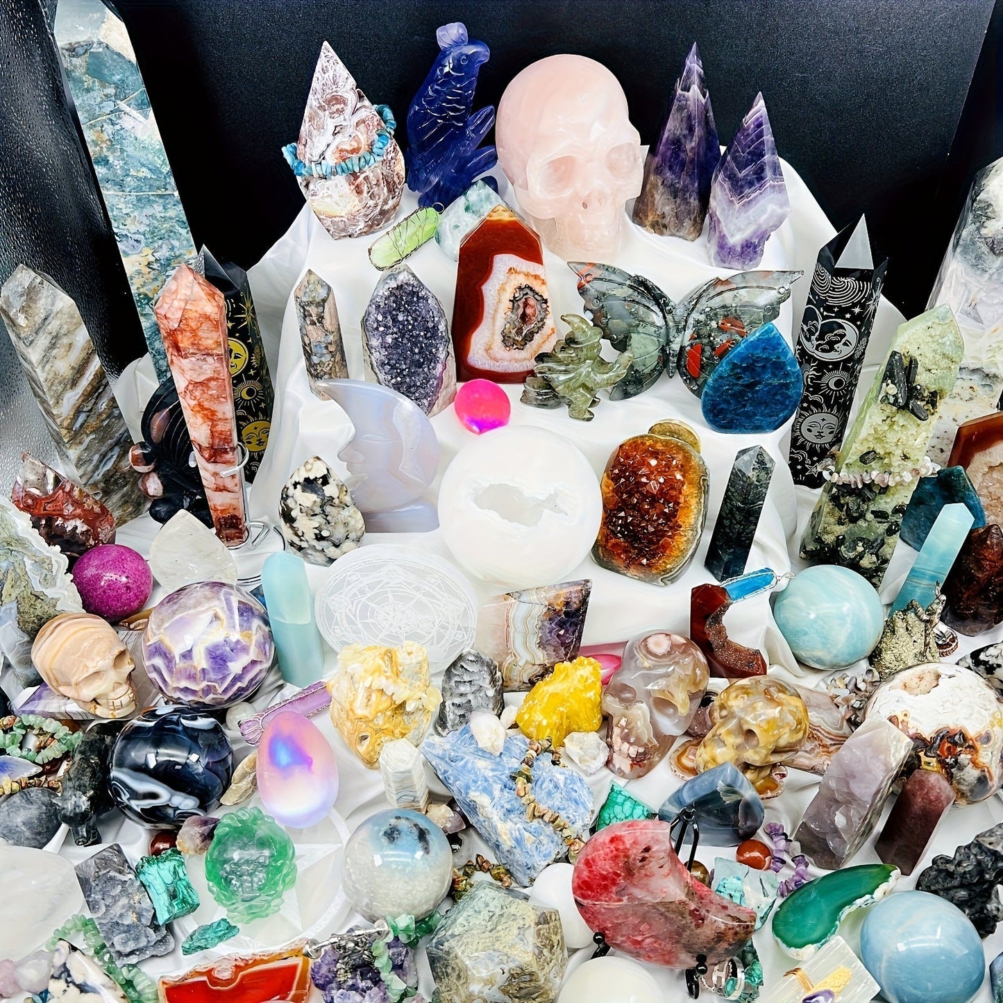 Bohemian Luxury Crystal Collector Box Gift Set - Romantic Home Decor & Holiday Gift for Parents, Friends