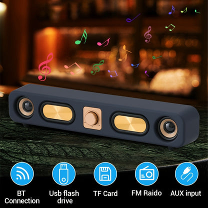 Retro Wood Grain Bluetooth Speaker Dual 2-Inch Woofers 10W Wireless Desktop Soundbar TF AUX for an Everyday Personal Care Routine