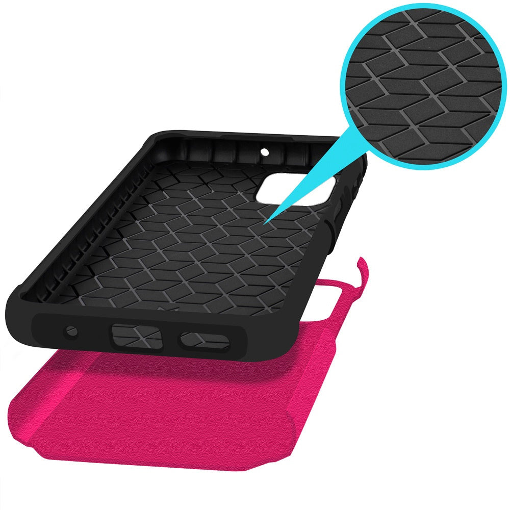 Phone Case Dual-Layer PC and TPU Cover for T-Mobile Revvl 7 5G in Red, Purple, Pink, Black, Gray or Blue