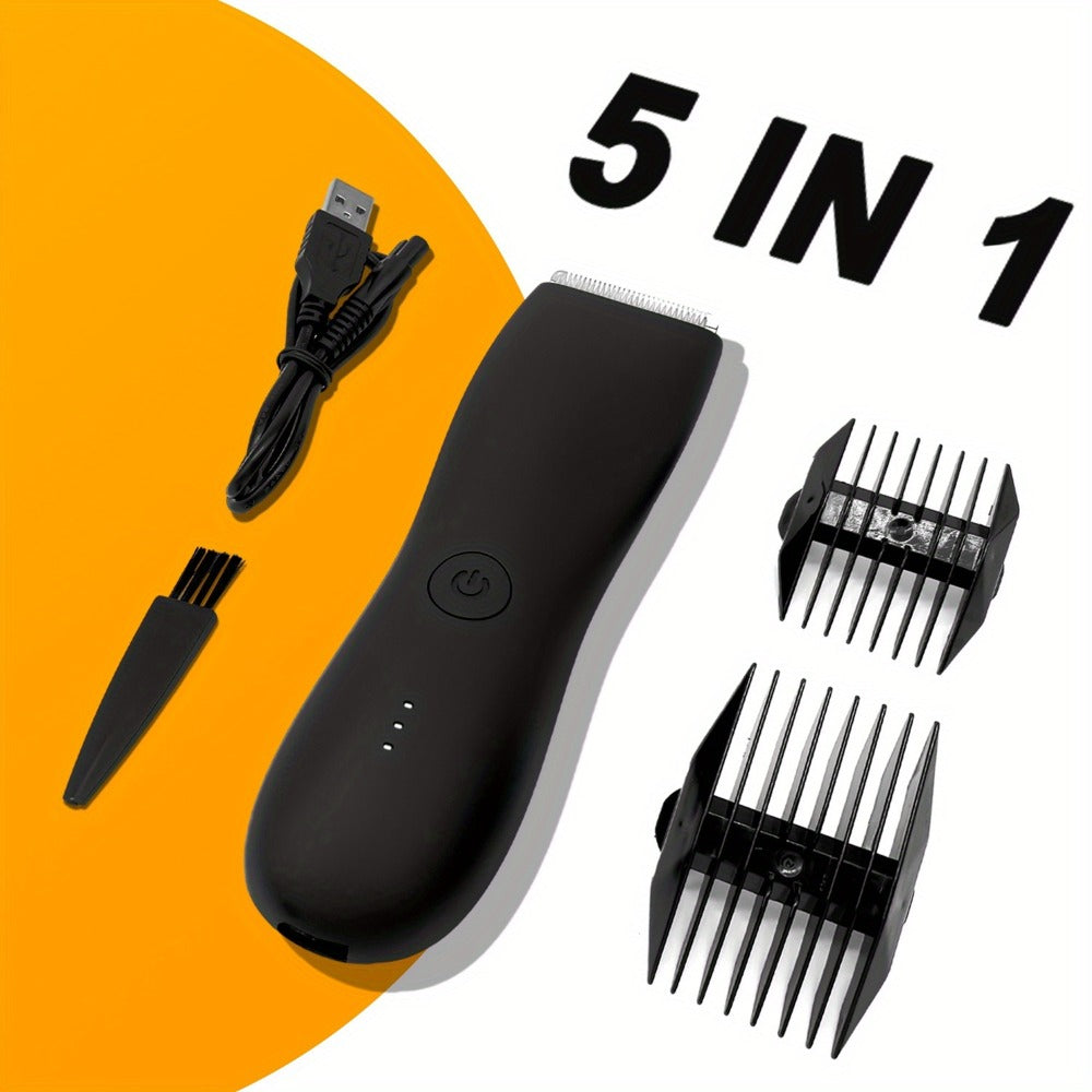 Electric Body Hair Trimmer for Women and Men with Replaceable Ceramic Blades – USB Rechargeable IPX5 Waterproof Pubic Groin Bikini Trimmer