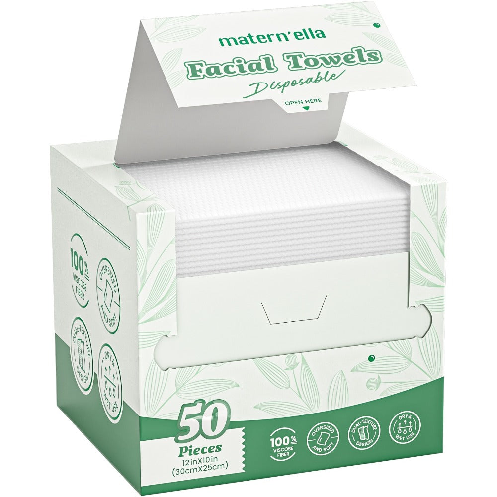Disposable Face Towels Jumbo Ultra- Extra Thick, Highly Dry Wet Dual-Use Facial Wipes for Makeup Removal