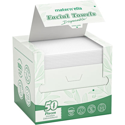 Disposable Face Towels Jumbo Ultra- Extra Thick, Highly Dry Wet Dual-Use Facial Wipes for Makeup Removal