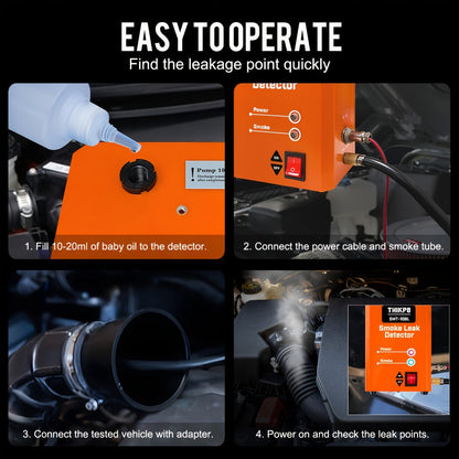 Automotive Smoke Machine Leak Tester with Built-in Air Pump, EVAP Vacuum Pipe & Fuel System Leak Detector