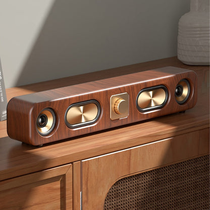 Classic Vintage 10W Bluetooth Desktop Soundbar with Dual 2-Inch Speakers, USB & 3.5mm AUX & TF Card Input