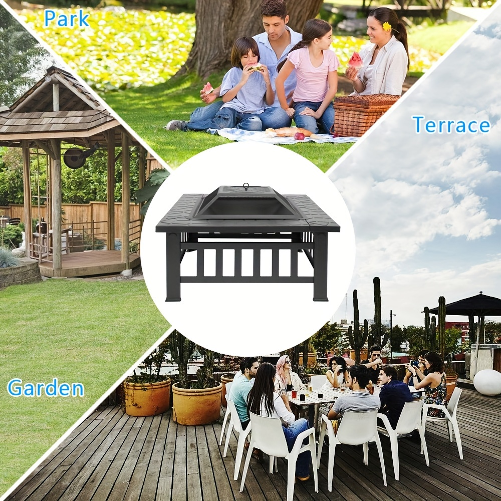 Fire Pit with Grill for Garden, Patio and Yard Use, with the Listed Configuration, for Everyday Use and Organized Storage