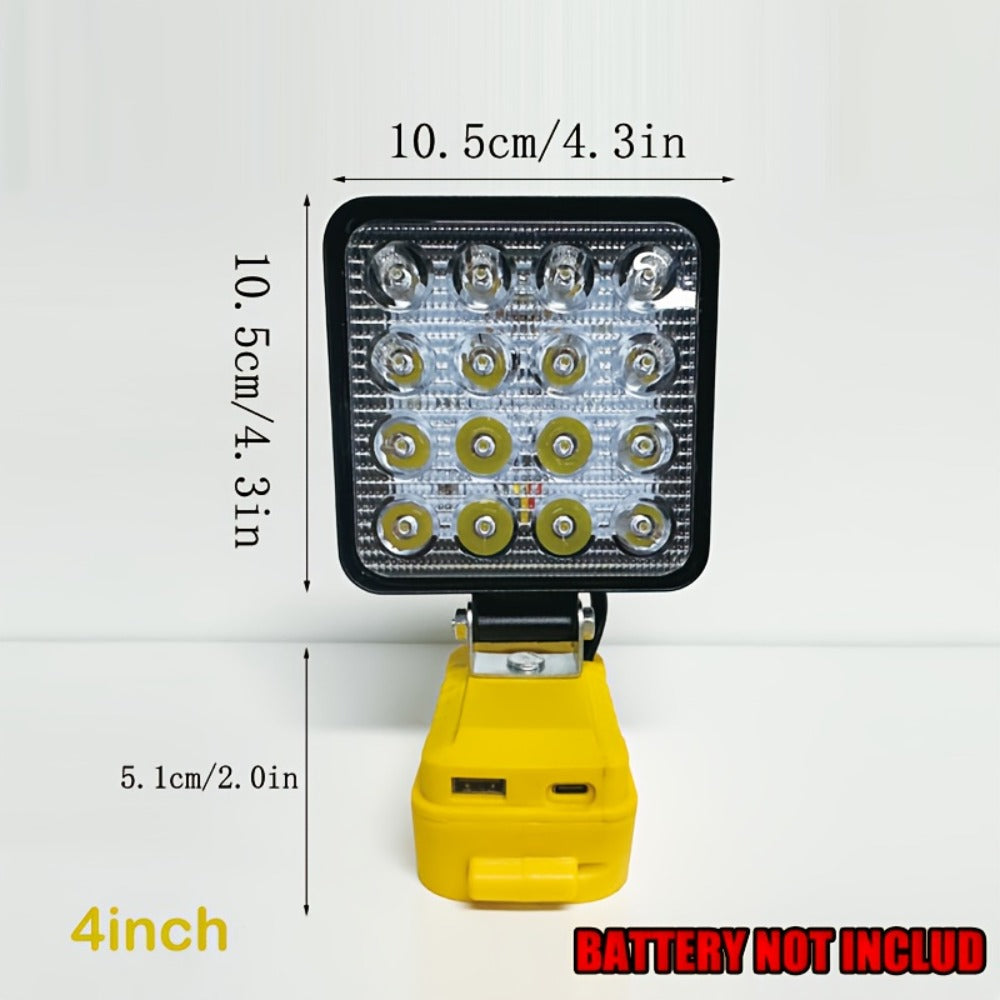 LED Work Light Compatible with DeWalt 20V Battery - 18W/84W Adjustable Floodlight for Entryways, Bedrooms and Living Spaces