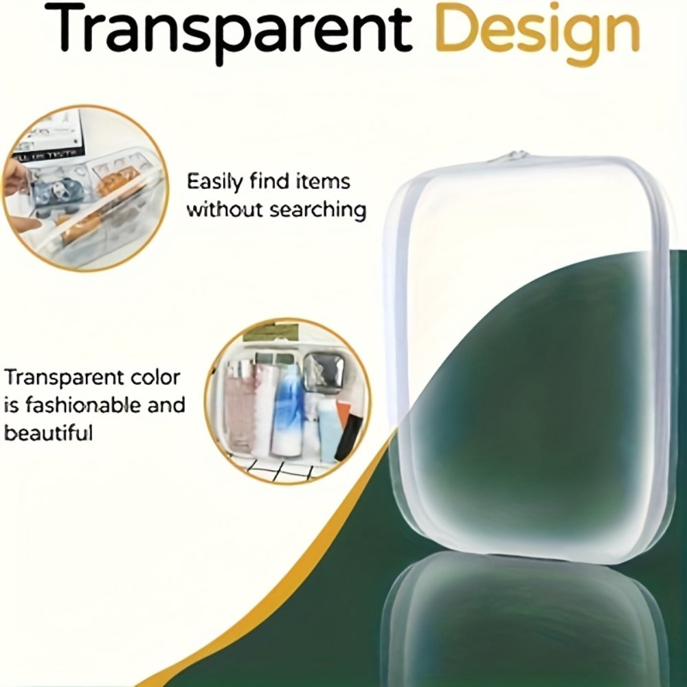 Six-Piece Clear Hard-Shell Organizer Set with Two Small, Two Medium and Two Large Zippered Cases