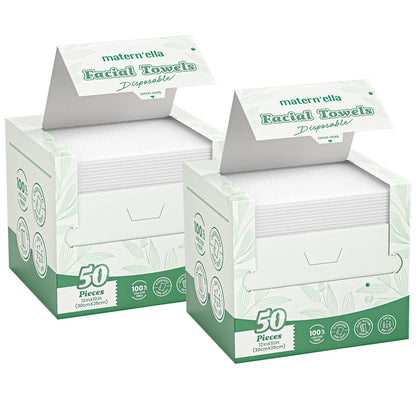 Disposable Face Towels Jumbo Ultra- Extra Thick, Highly Dry Wet Dual-Use Facial Wipes for Makeup Removal