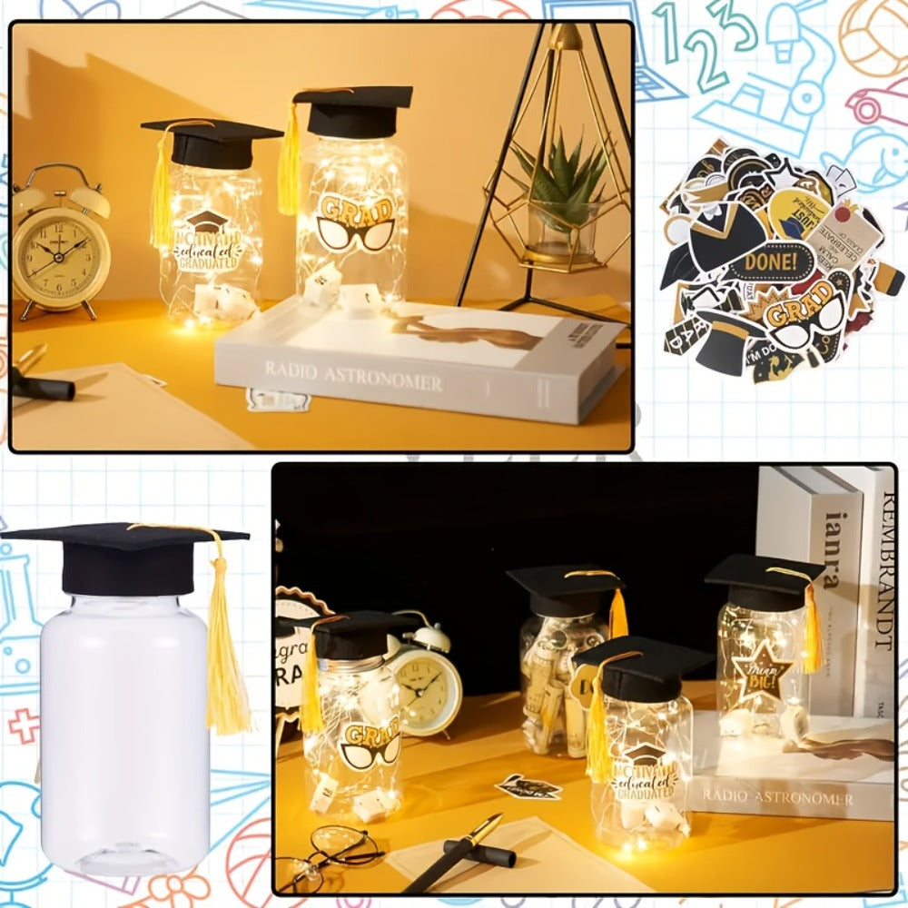 Graduation Gifts Lighted Jars 2026 Set of 8 with Graduation Stickers Party Decorations Mason for Entryways, Bedrooms and Living Spaces
