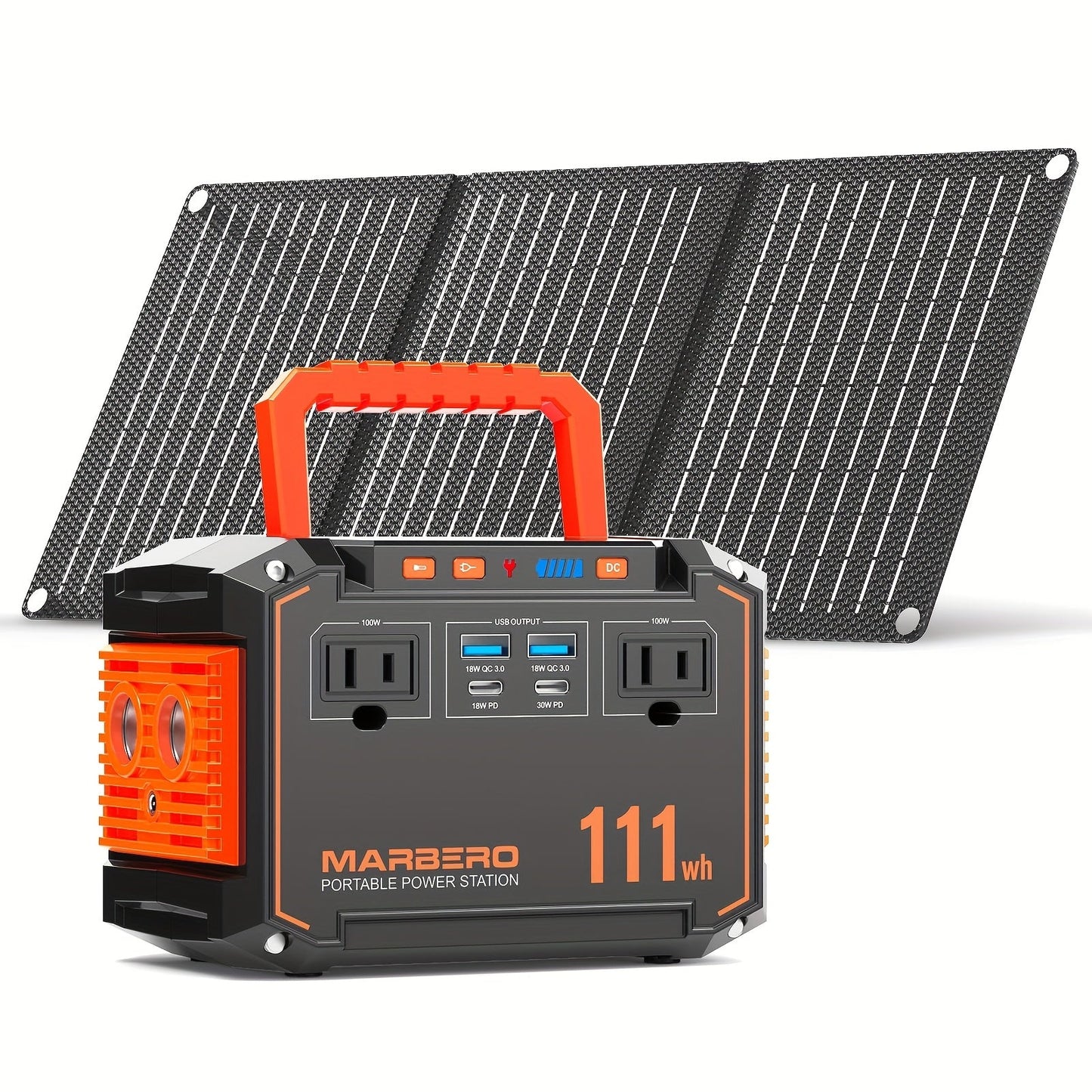 Portable Power Station 88.8Wh, 111Wh or 237Wh with AC, USB-C, USB-A, DC and Solar Panel Options