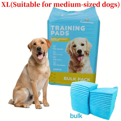 Dog Training Pads 100-Count Disposable Set with 23 x 23 or 29 x 35-Inch Sizes and Six-Layer Construction