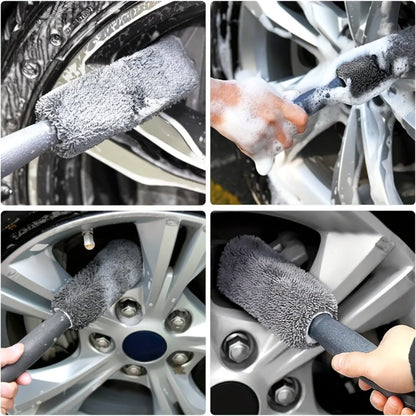 11-Piece Car Cleaning Kit with Microfiber Wash Mitts, Tire Brushes, Applicator Pads and Gray Storage Bag