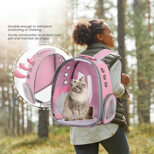 Cat Carrier Backpack Transparent Space Capsule – Portable Breathable Pet Travel Bag for Cats & Small Dogs