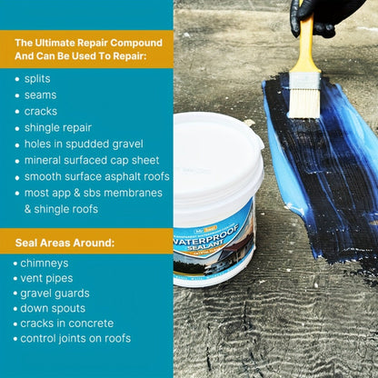 Clear Waterproof Sealant 1000g – Transparent Adhesive for Roof, RV, Wall, Pipe & Tile Leak Repair, Indoor & Outdoor, Includes Brush