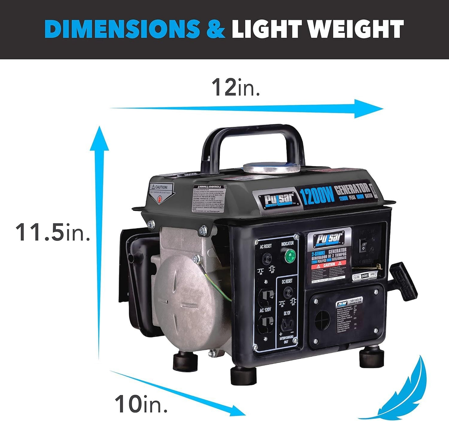 Portable Generator Gas Powered, Camping Emergency Tailgating Outdoor for Garden, Patio and Yard Use