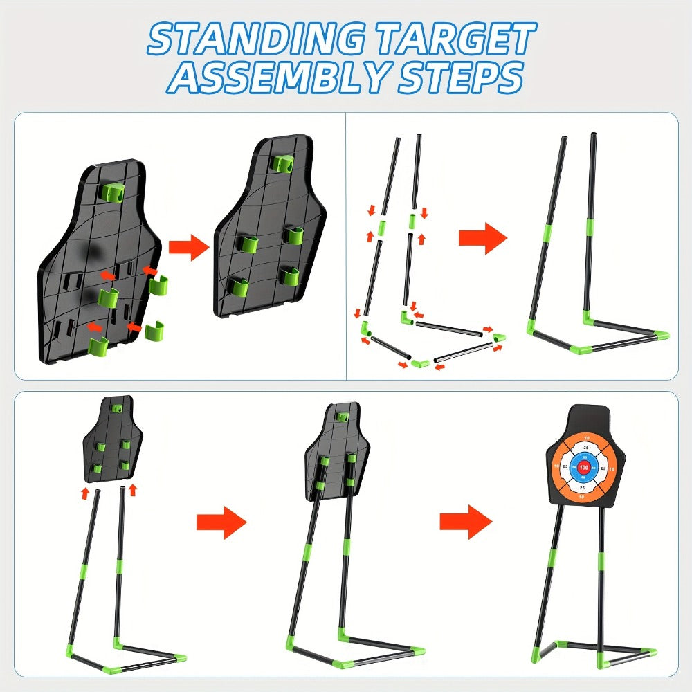 Kids Bow and Arrow Archery Set 10 Suction Cup Arrows Quiver Standing Target with the Listed Color, Size or Set Options for Everyday Use
