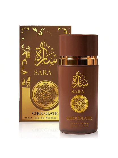 Sarah Chocolate Eau de Parfum Spray, 100 ml Brown Bottle with Cocoa, Vanilla and Amber Label Notes