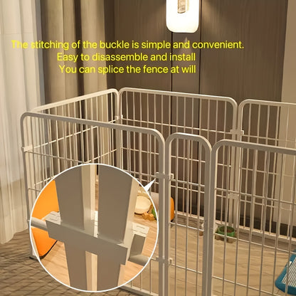Indoor Dog Playpen Enclosure – Stainless Steel Multi-Functional Pen with Rest, Play & Potty Area | Flexible Shape for Small to Medium Dogs