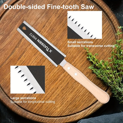 Japanese Pull Saw Set 3-Piece Double-Sided Hand Saw with Fine & Coarse Teeth Flush Cut Tenon Saw for an Everyday Personal Care Routine
