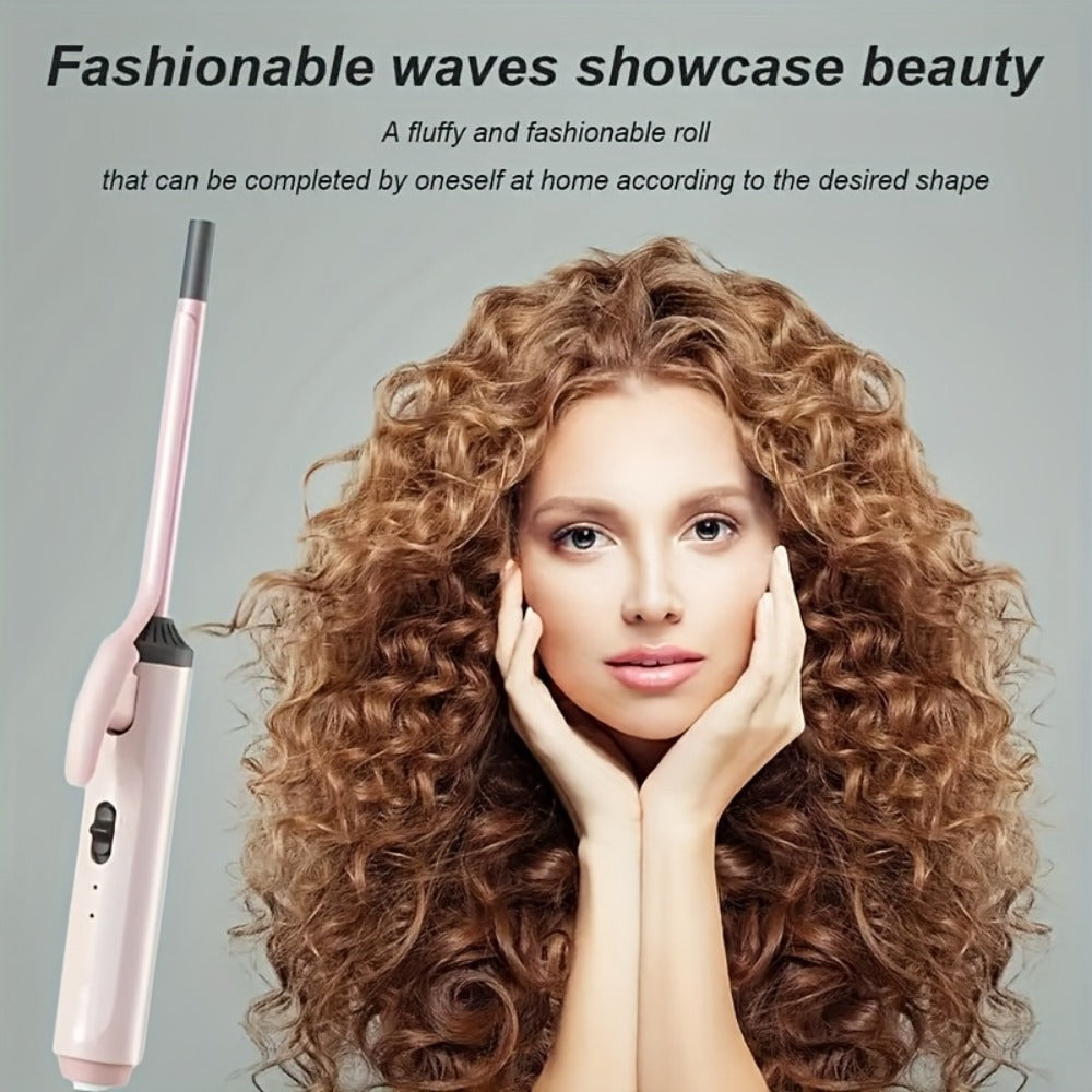 9mm Mini Curling Iron Rapid Heating for Ultra-Fine Curls Teddy Curls Water Waves & Bangs, Travel Curling Wand for Men & Women