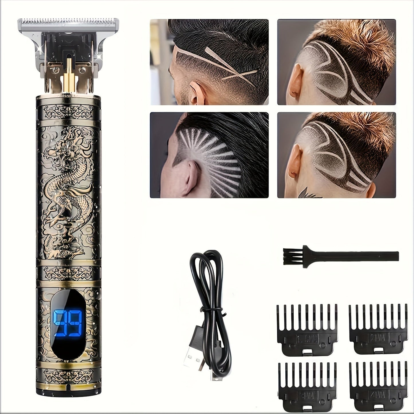 Vintage Bronze LCD Lighter - Novelty Antique Style Windproof Lighter with Dragon Skull Buddha for Entryways, Bedrooms and Living Spaces