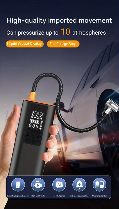 150 PSI Cordless Tire Inflator with 6000mAh Battery, Digital Pressure Gauge, LED Light and USB-C Charging