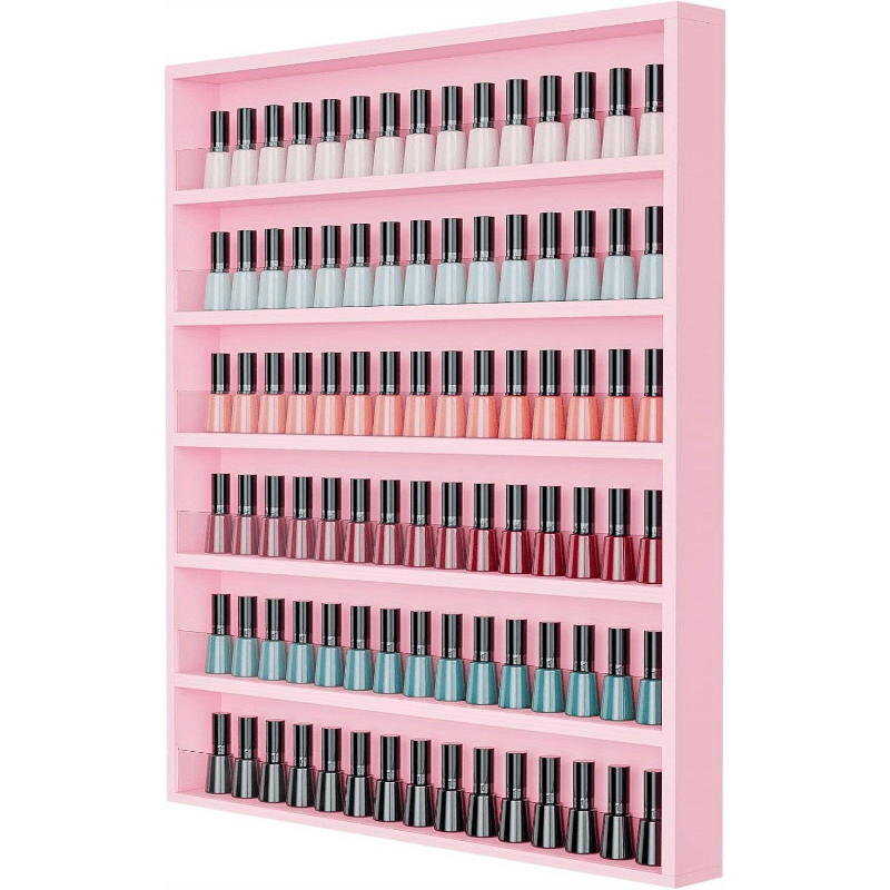 Wall Mount Nail Polish Rack Organizer 6 or 10 Tier with Acrylic Baffle Salon Display Shelf for Gel Polish