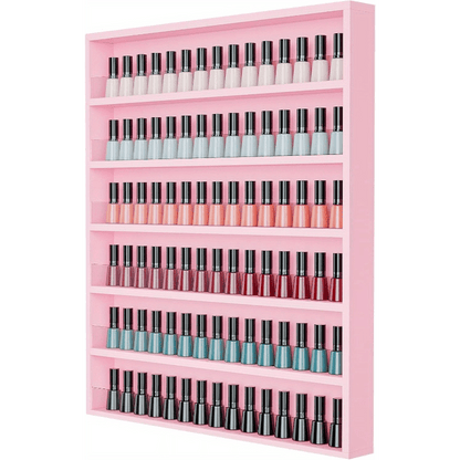 Nail Polish Rack Wall Mount Organizer 6-Tier & 10-Tier with Acrylic Baffle, Salon Display Shelf for Nail