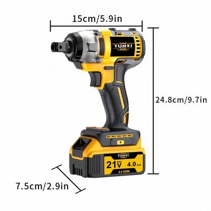 Cordless Impact Wrench Set with Charger Lithium-Ion Portable Electric Wrench Quick Charge for Home for Home, Garage and DIY Projects