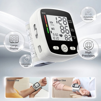 Wrist Blood Pressure Monitor Rechargeable - Digital BP Monitor with Large LCD, Voice Broadcast, 2×99 Memory & USB Charging