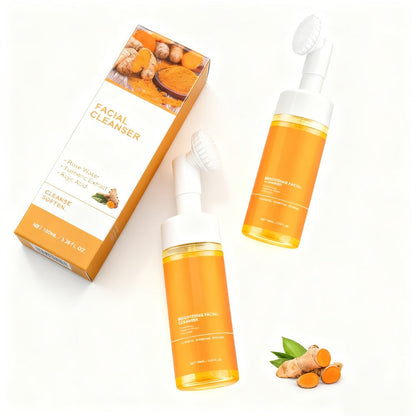 Turmeric Kojic Acid Facial Cleanser 2pcs Set – Deep Cleansing Oil Control Pore Refining Brightening Face Wash for Women Men
