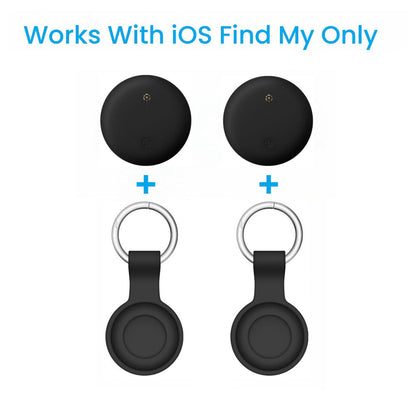 Apple Find My Tracker 2 Pack AirTag-Size Bluetooth Key Finder with Keychain Holder, Anti-Lost Locator for Keys Pets Bags Luggage