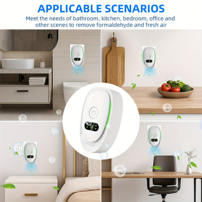 Portable Ozone Air Purifier & Sanitizer, Formaldehyde, Smoke & Dust Eliminator for Home, Office, Car & Bedroom