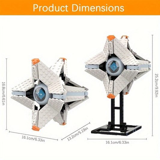 Building Block Set LA0137 Shell Display Model with 378 Pieces, Adjustable Panels and Black Stand