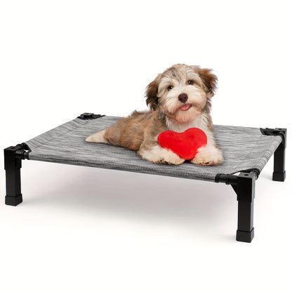 Elevated Dog Bed Cooling Raised Cot with Metal Frame – Washable Breathable Mesh, No-Slip Feet, Portable Dog Cot for Indoor & Outdoor Use