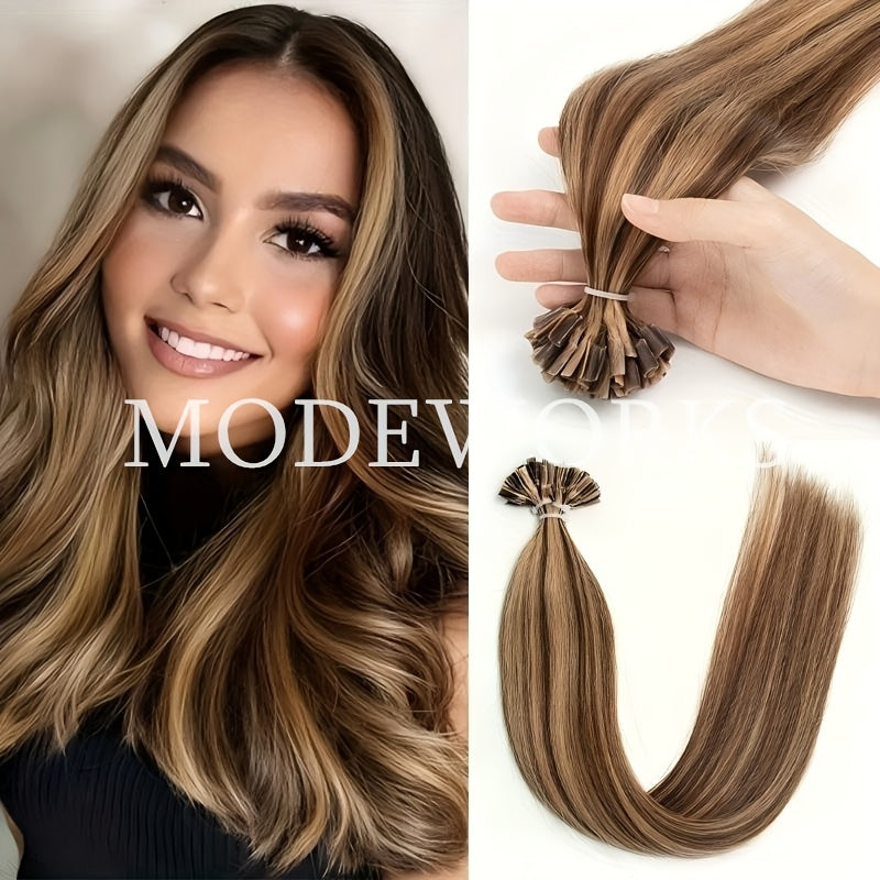 Remy Human Hair U Tip Keratin Extensions Straight Seamless Invisible Nail Tip Bond 50 Strands 12 14 16 18 20 Inch Natural Black Jet Black