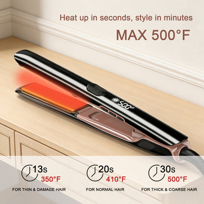 Ceramic Ionic Flat Iron Hair Straightener & Curler 2-in-1 Plasma Anti-Static 260°C 500°F LCD, for Home, Travel and Salon Hair Styling