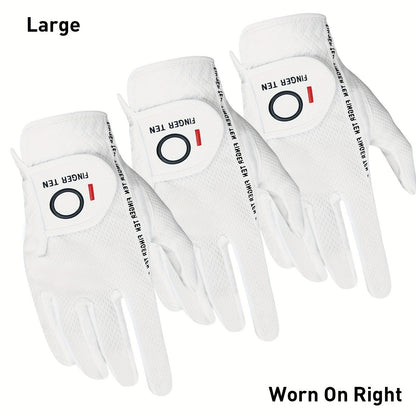 Wet Weather Golf Gloves Rain Grip 3-Pack for Men | Breathable Water-Resistant Golf Gloves for Left & Right Hand