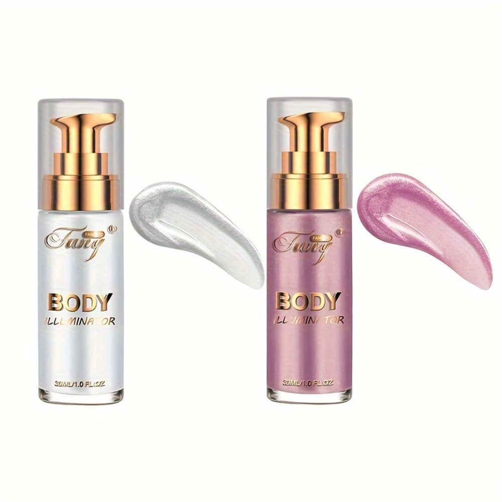 Liquid Luminizer Set of 2 Shimmer Highlighter for Face and Body Glow – All-in-One, for Makeup, Travel and Everyday Vanity Use