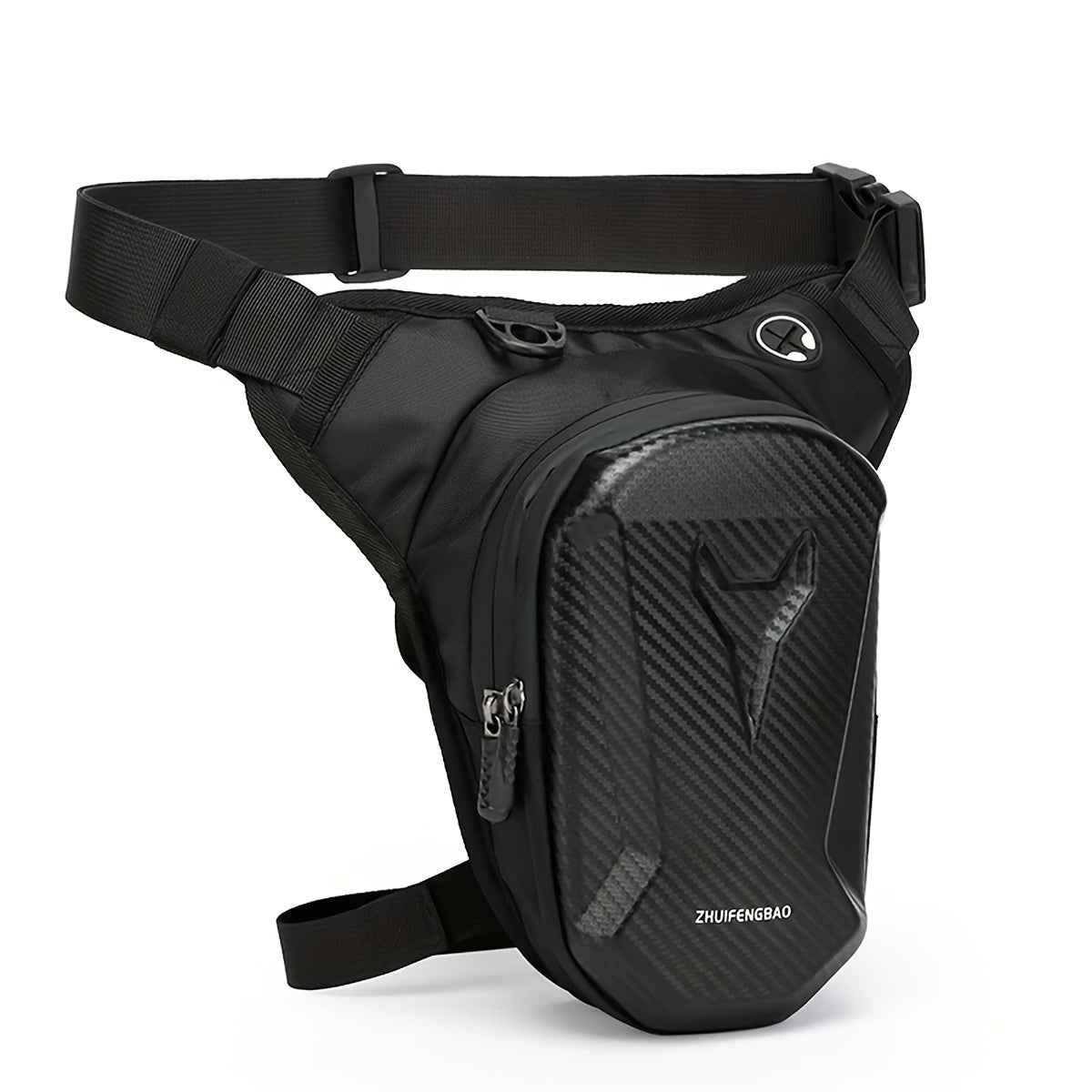 Waterproof Motorcycle Leg Bag EVA with Headphone Jack Double Zipper Adjustable Strap for Off-Road Riding – Thigh Waist Pack Secure Storage