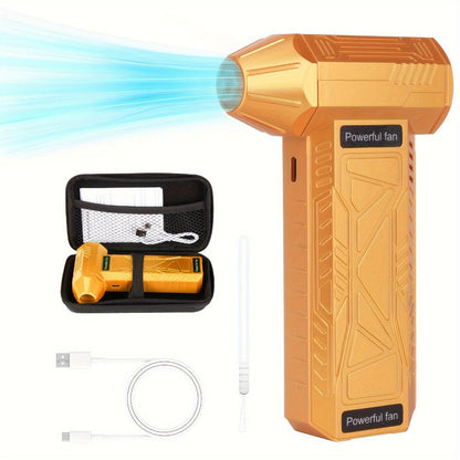 130000 RPM USB Turbo Fan Cleaner, Portable Handheld Electric Air Blower for Car Detailing, Dust Removal
